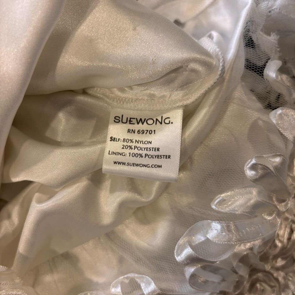 Sue Wong Nocturne Dress Sz 4 Ivory Beaded Sequin Floral Lace V Neck Cocktail - Picture 8 of 12